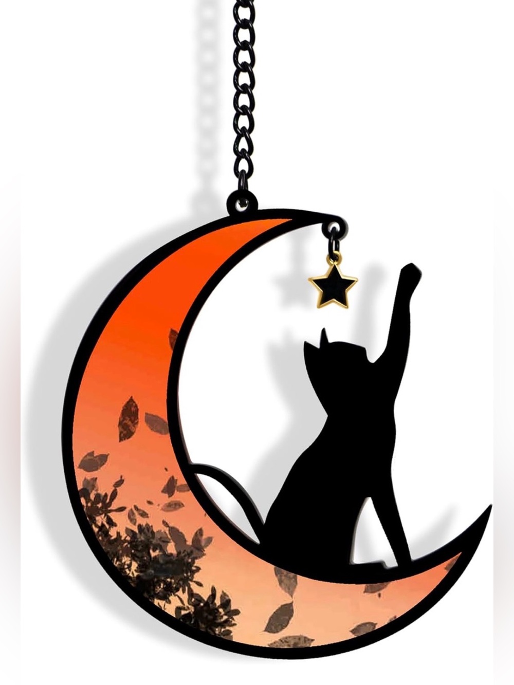 Orange Moon & Cat Sun Catcher
